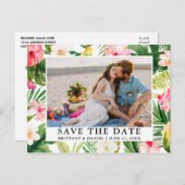 水彩熱帯フローラ写真保存日 ポストカード (正面/裏面)