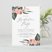 水彩熱帯フローラ卒業パーティー 招待状 (スタンド正面)