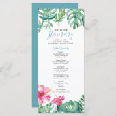 水彩熱帯フローラ結婚の日程 (正面/裏面)