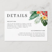 水彩熱帯フローラ結婚グリーン詳細 エンクロージャーカード (正面)