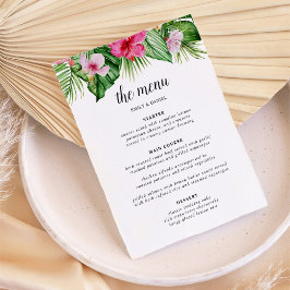 水彩熱帯フローラ結婚ズ メニュー