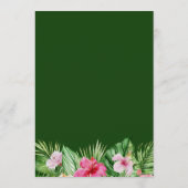 水彩熱帯フローラ結婚ズ メニュー (裏面)