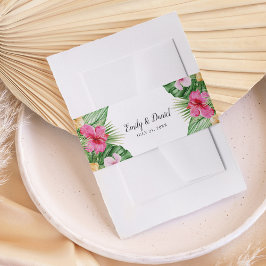 水彩熱帯フローラ結婚ズ 招待状ベリーバンド