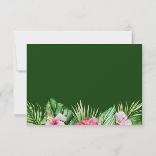 水彩熱帯フローラ結婚式RSVPカード 出欠カード (裏面)