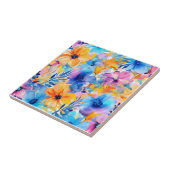 水彩熱帯フローラ タイル (側面)