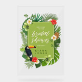 水彩熱帯ブライダルシャワーグリーンID577 アクリルサイン (正面)