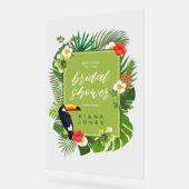 水彩熱帯ブライダルシャワーグリーンID577 アクリルサイン (傾斜)