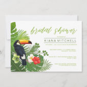 水彩熱帯ブライダルシャワーグリーンID577 招待状 (正面)