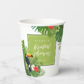 水彩熱帯ブライダルシャワーグリーンID577 紙コップ (正面)