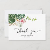 水彩熱帯ブライダルシャワーサンキューカード カード (正面)