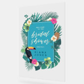 水彩熱帯ブライダルシャワーティール（緑がかった色）ID577 アクリルサイン (傾斜)