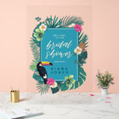 水彩熱帯ブライダルシャワーティール（緑がかった色）ID577 アクリルサイン (ウェディング)
