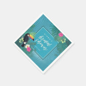 水彩熱帯ブライダルシャワーティール（緑がかった色）ID577 スタンダードカクテルナプキン (角)