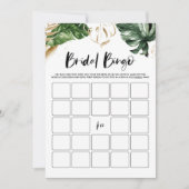 水彩熱帯ブライダルシャワービンゴゲームカード 招待状 (正面)