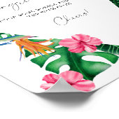 水彩熱帯ブライダルシャワー – サンリアバー ポスター (角)