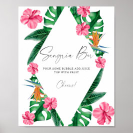 水彩熱帯ブライダルシャワー – サンリアバー ポスター