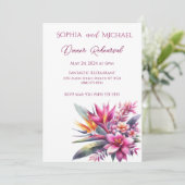 水彩熱帯ブリスの結婚ディナーリハーサル 招待状 (スタンド正面)