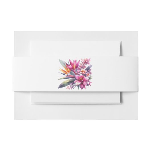 水彩熱帯ブリス結婚ズの –  招待状ベリーバンド (正面例)