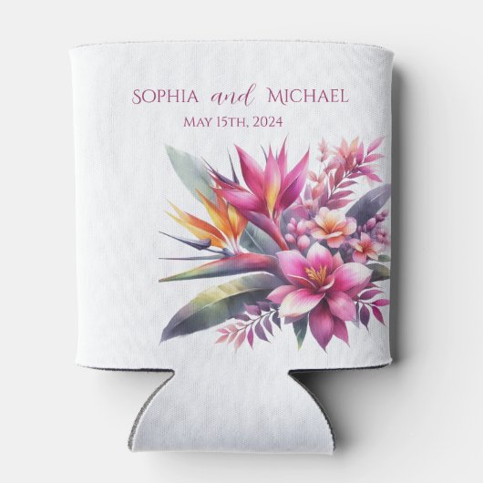 水彩熱帯ブリス結婚ズ – ありがとう – 缶クーラー (裏面)