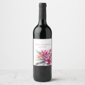 水彩熱帯ブリス結婚ズ ワインラベル (正面)