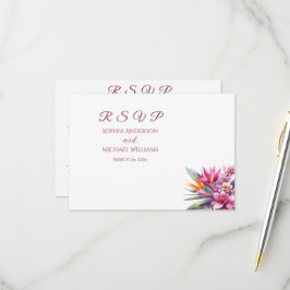 水彩熱帯ブリス – RSVP-結婚s – はがき 出欠カード