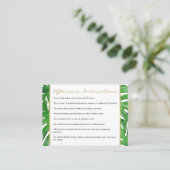 水彩熱帯モンステラ葉アフターケアカード 名刺 (スタンド正面)