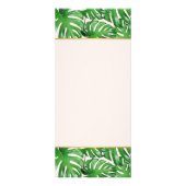 水彩熱帯モンステラ葉パターンピンク ラックカード (裏面)