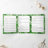 水彩熱帯モンステラ葉パンフローフレット 三つ折りカード (内部)