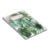 水彩熱帯モンステラ葉紋様 ノートブック (右側)