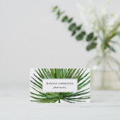 水彩熱帯ヤシの葉植物  名刺 (スタンド正面)