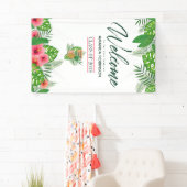 水彩熱帯ルアウ（ハワイ式宴会）卒業へようこそ 横断幕 (インサイチュ)