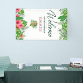 水彩熱帯ルアウ（ハワイ式宴会）卒業へようこそ 横断幕 (トレードショー)