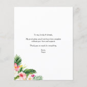 水彩熱帯卒業サンキューカード (裏面)