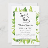 水彩熱帯卒業パーティー招待状 招待状 (正面)