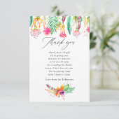 水彩熱帯夏ビーチベビーシャワー サンキューカード (スタンド正面)