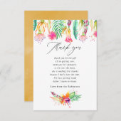 水彩熱帯夏ビーチベビーシャワー サンキューカード (正面/裏面)