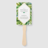 水彩熱帯夏ビーチ結婚式計画 ハンドファン (正面)