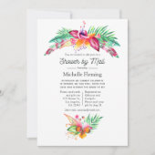 水彩熱帯夏ブライダルシャワーバイメール 招待状 (正面)