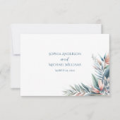 水彩熱帯夢結婚の 出欠カード (正面)