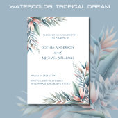 水彩熱帯夢結婚の 招待状