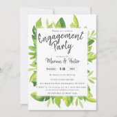 水彩熱帯婚約パーティ招待状 招待状 (正面)