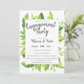 水彩熱帯婚約パーティ招待状 招待状 (スタンド正面)