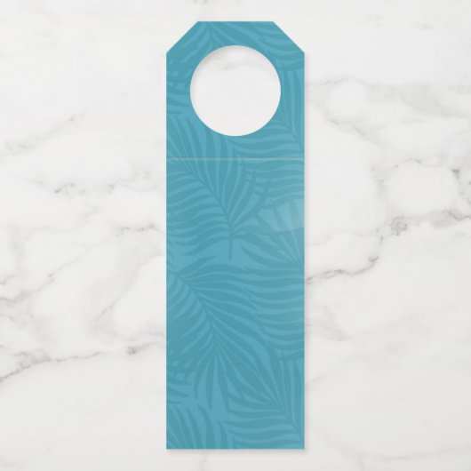 水彩熱帯応援を愛するティール（緑がかった色）ID577 ボトルネックタグ (裏面)