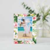 水彩熱帯性フローララブアンド感謝していル ポストカード (スタンド正面)