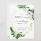 水彩熱帯性フローラ第1聖餐式 招待状 (正面)