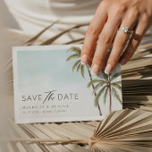 水彩熱帯性ヤシの木が日付を保存 セーブザデート