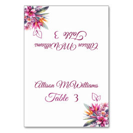 水彩熱帯性至福ベジタリアン結婚の – テーブルナンバー