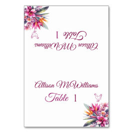 水彩熱帯性至福 – 家きんアイコン結婚- テーブルナンバー