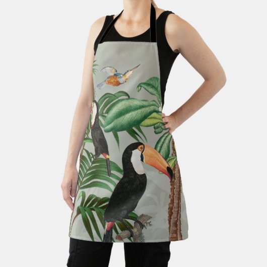 水彩熱帯林・とうかん鳥 エプロン (インサイチュ)