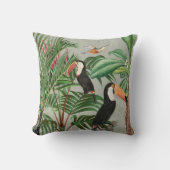 水彩熱帯林・とうかん鳥 クッション (正面)
